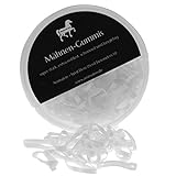 Animalon Mähnengummis aus Silikon | Einflechtgummis für Pferde Frisuren | schonendes Einflechten mit reißfesten Mähnengummis | ideales Tunier Zubehör für Pferde (300 Stück, Weiß)